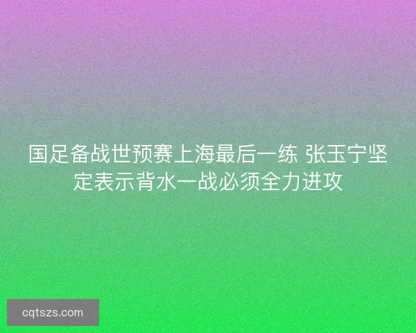 国足备战世预赛上海最后一练 张玉宁坚定表示背水一战必须全力进攻